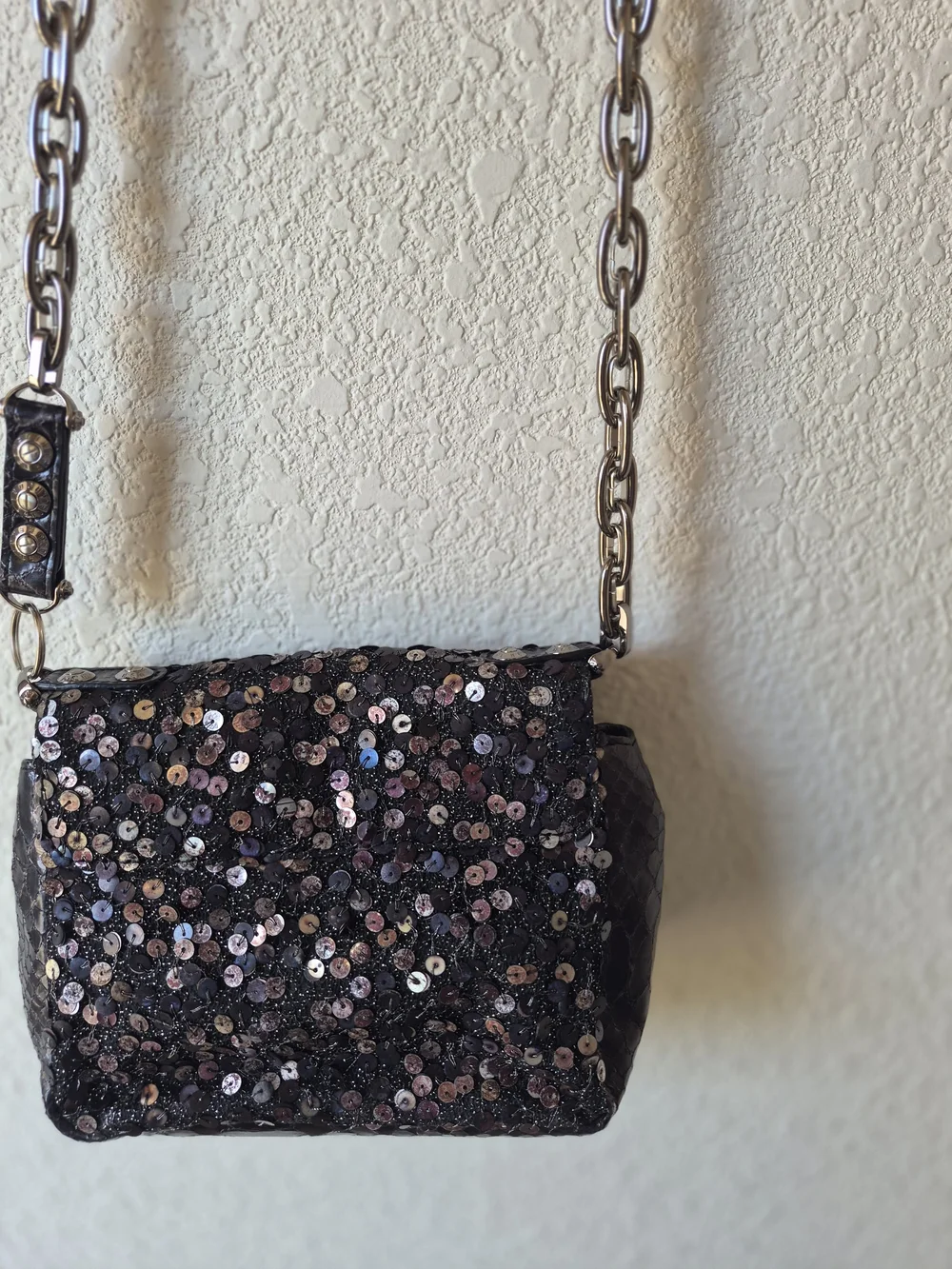 Henry Bendel Sequined Bow Crossbody Bag - Black